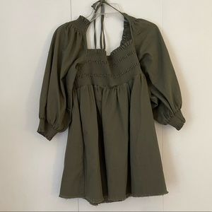 Free People Olive Green Mini Dress